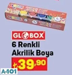 GLOBOX 6 RENKLİ AKRİLİK BOYA